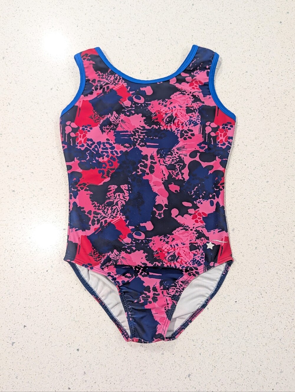 GREAT Destira Gymnastics Dance Leotard CM Medium ABSTRACT WaterColor RAZORBACK
